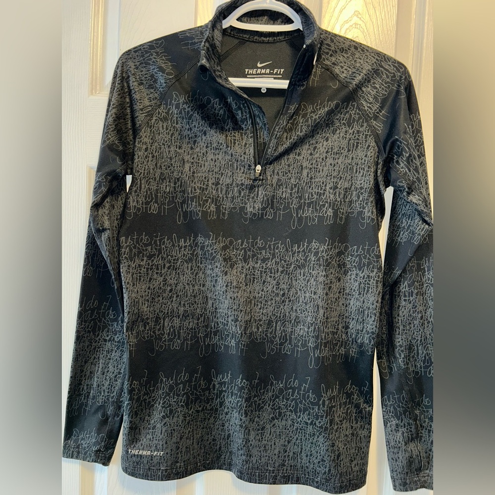 Vintage Nike Black and Gray Quarter Zip Pullover - Picture 5 of 7